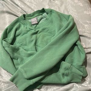 ARITZIA GREEN TNA CROP COZY SWEATER XSMALL